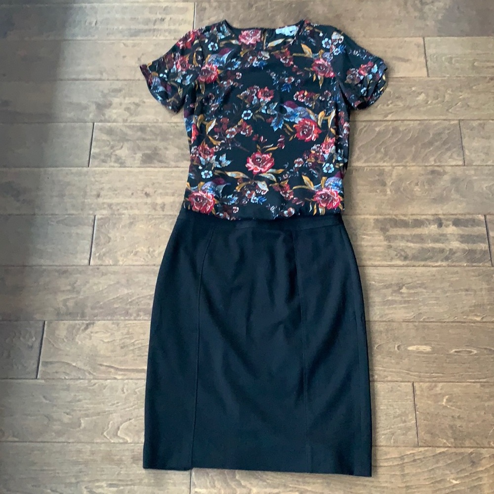 DR2 • Size Small • Black Back Ground with flowers and birds